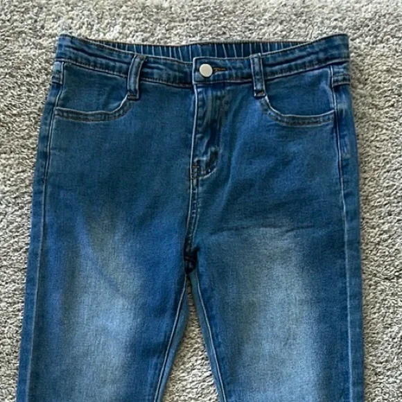 Hayden Girls Dark Blue Flare Jeans - Picture 2 of 7